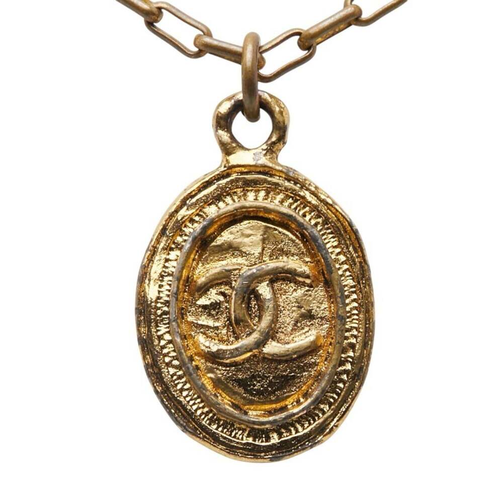 CHANEL Authentic Vintage Gold Logo Necklace - Picture 2 of 8